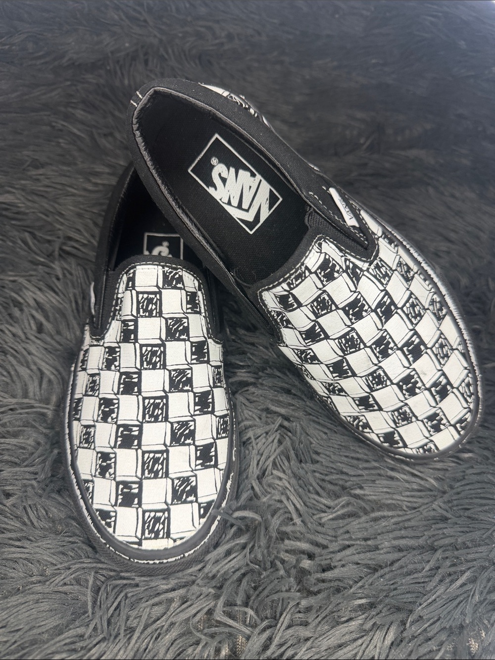 Vans Checkerboard Sketch Slip-On - Black & White